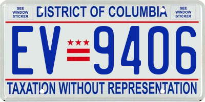 DC license plate EV9406