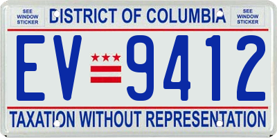 DC license plate EV9412