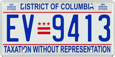 DC license plate EV9413