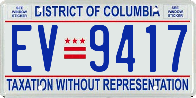 DC license plate EV9417