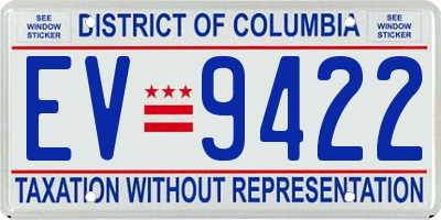 DC license plate EV9422