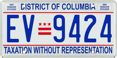 DC license plate EV9424