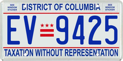 DC license plate EV9425