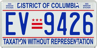 DC license plate EV9426