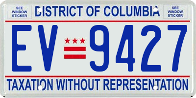 DC license plate EV9427