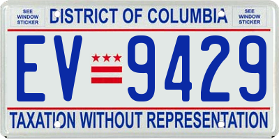 DC license plate EV9429