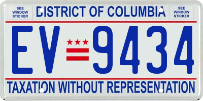 DC license plate EV9434