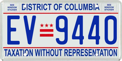 DC license plate EV9440