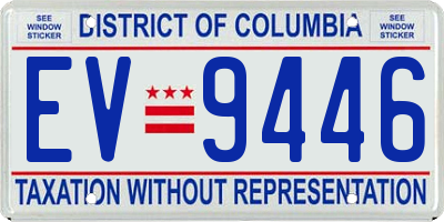 DC license plate EV9446