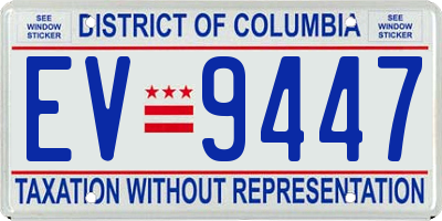 DC license plate EV9447