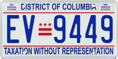 DC license plate EV9449
