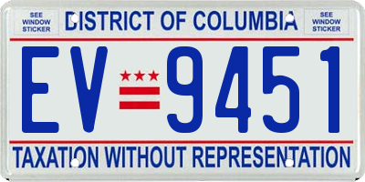 DC license plate EV9451