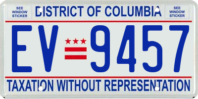 DC license plate EV9457
