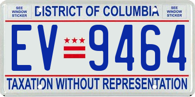 DC license plate EV9464