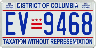 DC license plate EV9468