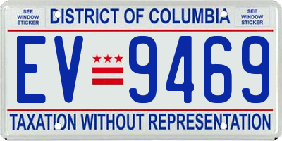 DC license plate EV9469