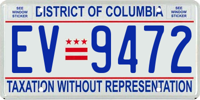DC license plate EV9472