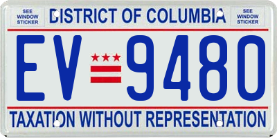 DC license plate EV9480