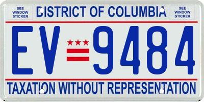 DC license plate EV9484