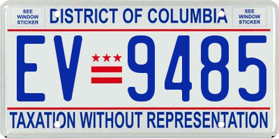 DC license plate EV9485