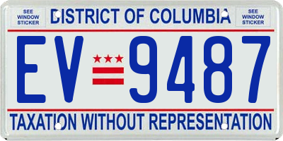 DC license plate EV9487