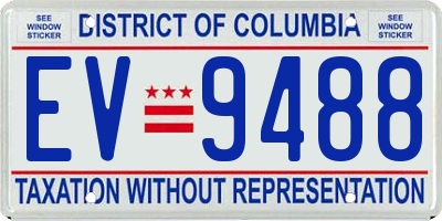 DC license plate EV9488