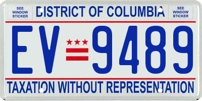 DC license plate EV9489