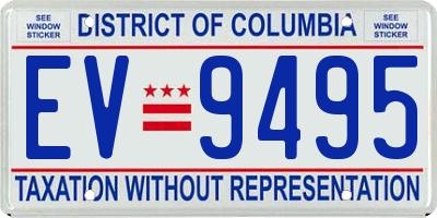 DC license plate EV9495