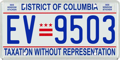 DC license plate EV9503