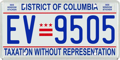 DC license plate EV9505