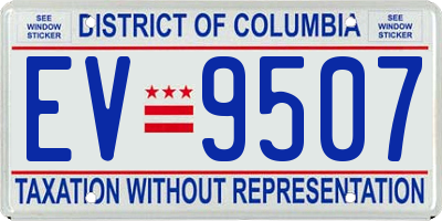 DC license plate EV9507