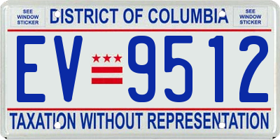 DC license plate EV9512