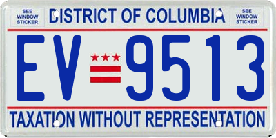 DC license plate EV9513