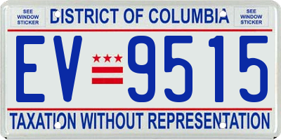 DC license plate EV9515