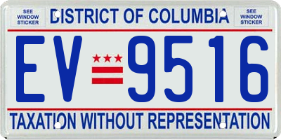 DC license plate EV9516