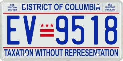 DC license plate EV9518