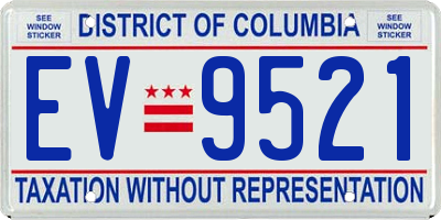 DC license plate EV9521