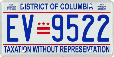 DC license plate EV9522