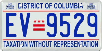 DC license plate EV9529