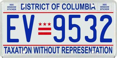 DC license plate EV9532