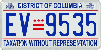 DC license plate EV9535