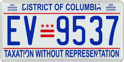 DC license plate EV9537