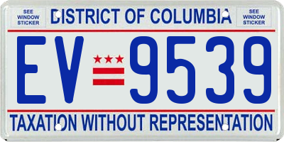 DC license plate EV9539