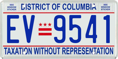 DC license plate EV9541