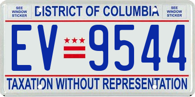 DC license plate EV9544