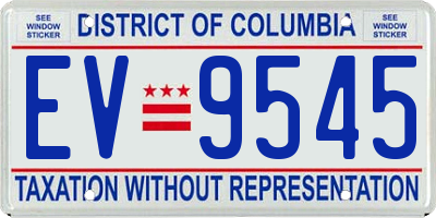 DC license plate EV9545