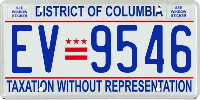 DC license plate EV9546