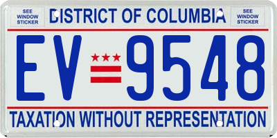 DC license plate EV9548