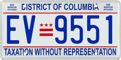 DC license plate EV9551