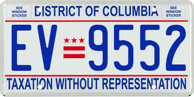 DC license plate EV9552